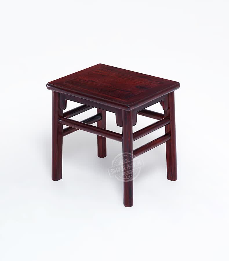 美如画血檀(学名:染料紫檀) 王世襄款长方凳 餐桌凳 高凳子 长方凳*1