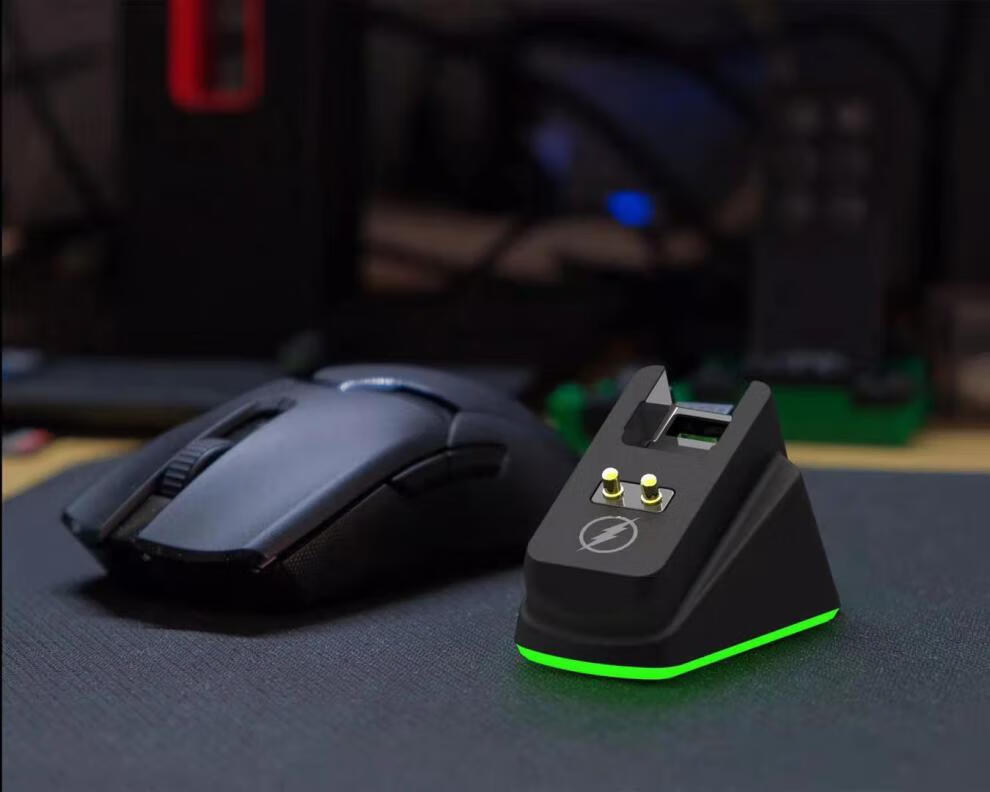 razer雷蛇巴蛇毒蝰版充电底座带rgb灯usb插口无线鼠标接收器粉色无灯