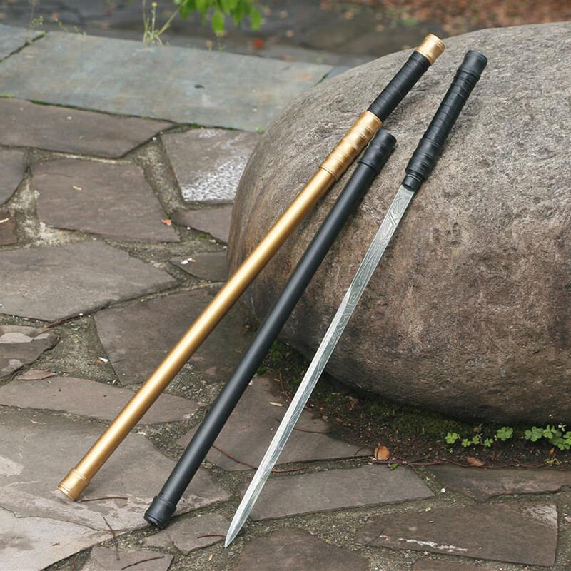 棍中剑车载防身冷兵qi一体剑双剑长剑棍中刀短剑不锈钢刀剑未开刃黑色