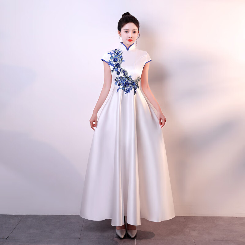 礼仪服装旗袍学生合唱演出服迎宾小姐颁奖旗袍中国风高端礼服长裙