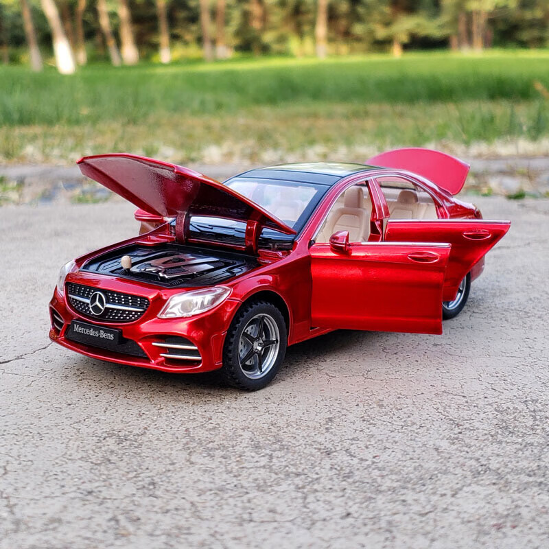 奔驰c200模型1:32c级260l合金车模轿车金属车模型摆件声光开门玩具车