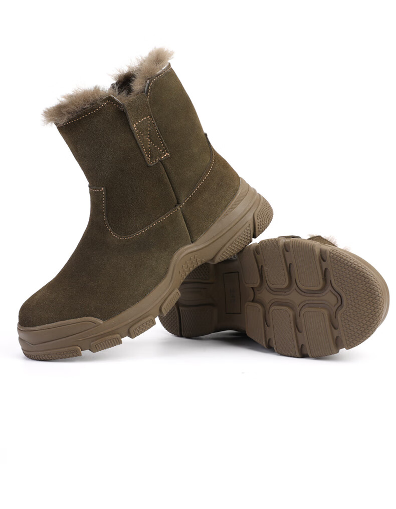 羊皮毛一体防寒靴17羊毛防寒靴中老年人保暖冬季羊皮毛一体雪地靴男