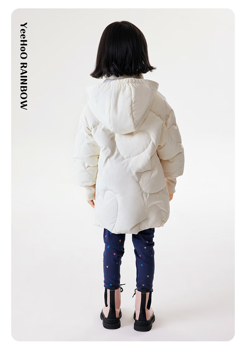 rainbow女童羽绒服2021秋冬新款反季保暖外套 兔子粉vrraj41170a 110