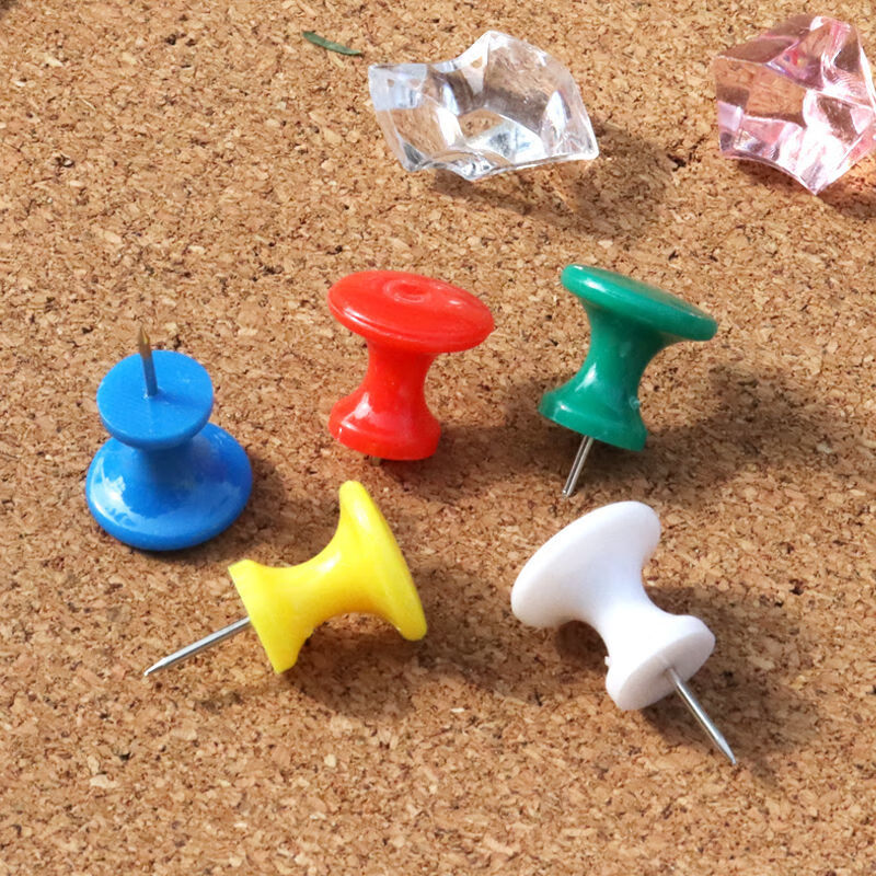 工字钉彩色混装按钉图钉原木幼儿园美术钉ins风透明大头软木板钉004