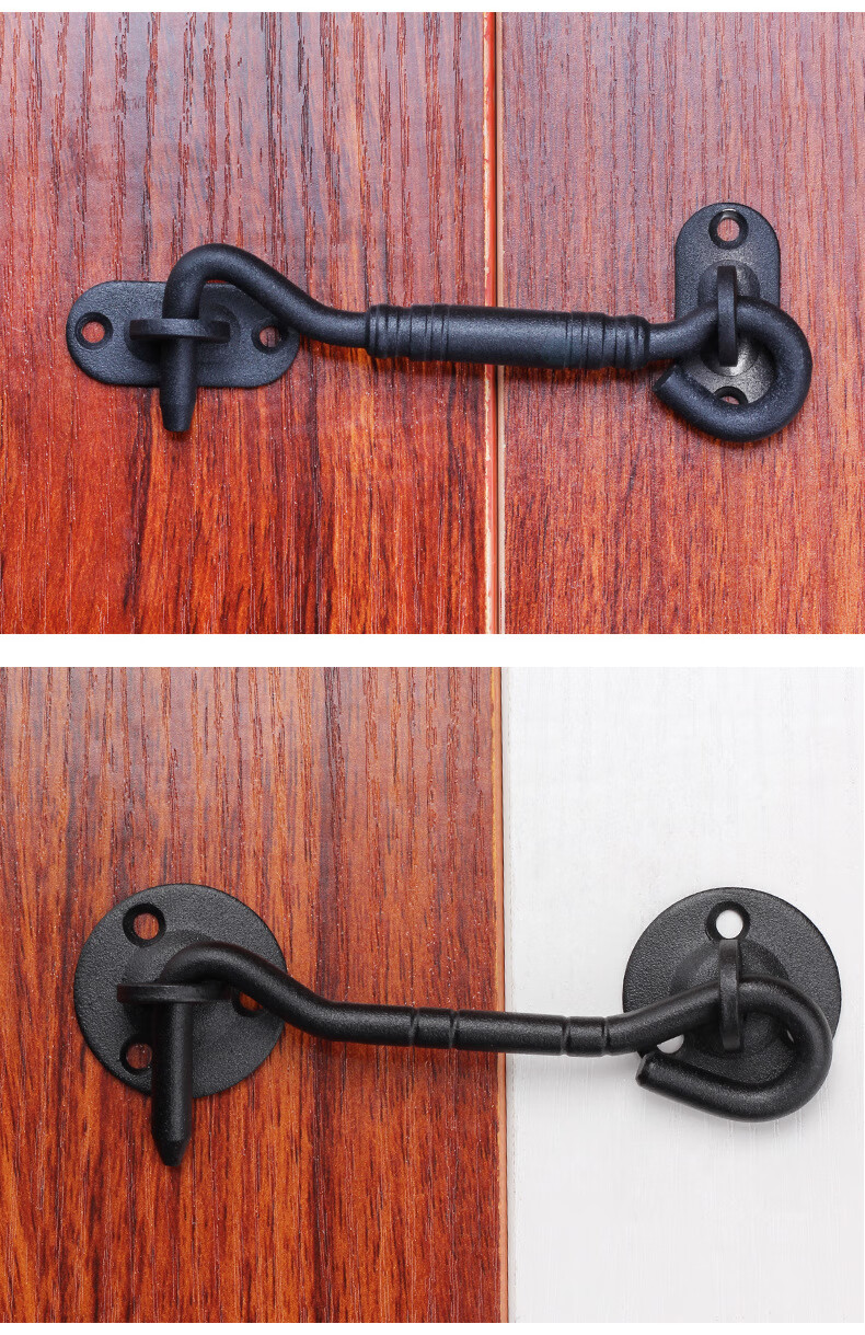 加厚不锈钢窗户黑色风钩窗钩扎钩风勾挂钩钩钉门窗搭钩窗钩黑色风勾12