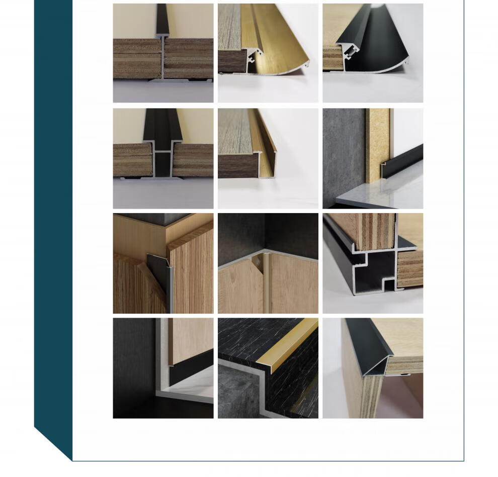 协佩定制18mm墙板收边条铝合金收口条型材饰面卡板条装饰条金属线工字