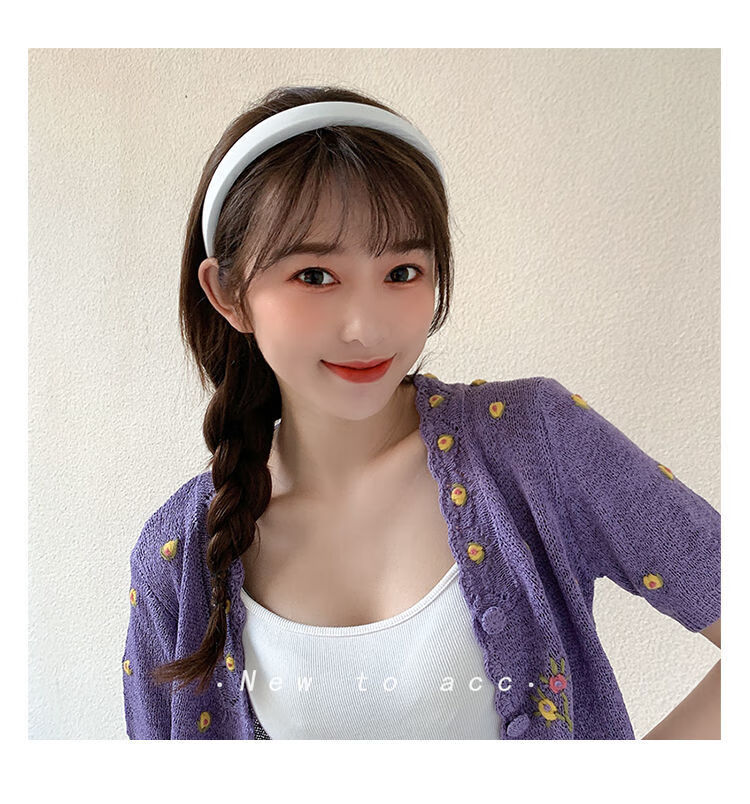 发箍女森系超仙网果色甜美百搭海绵宽边头箍韩国简约洗脸发饰豆沙绿