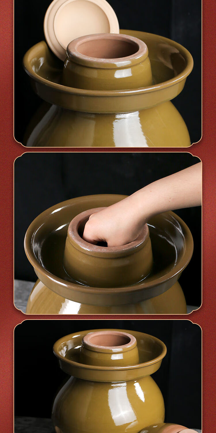 适用于淹咸菜坛 酱菜坛子泡菜坛子加厚土陶瓷四川家用泡菜罐泡菜坛