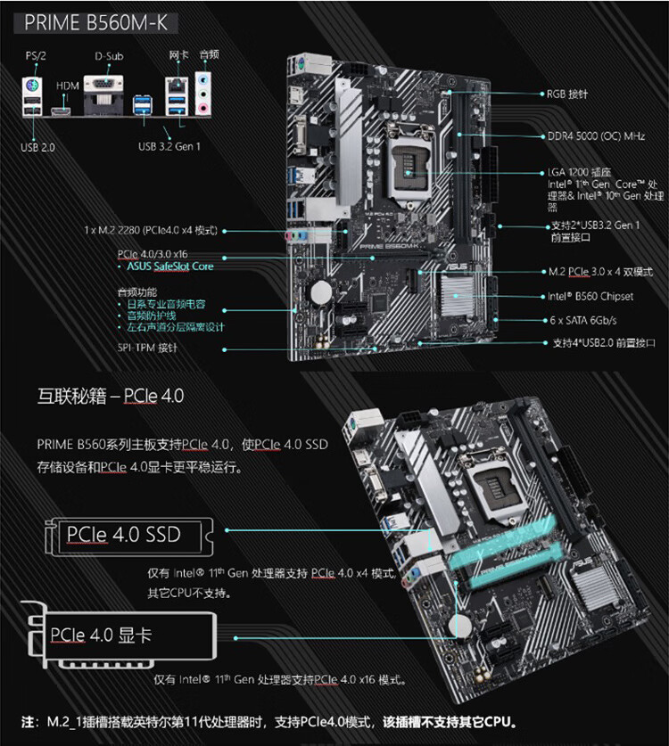 华硕b560m跳线图图片