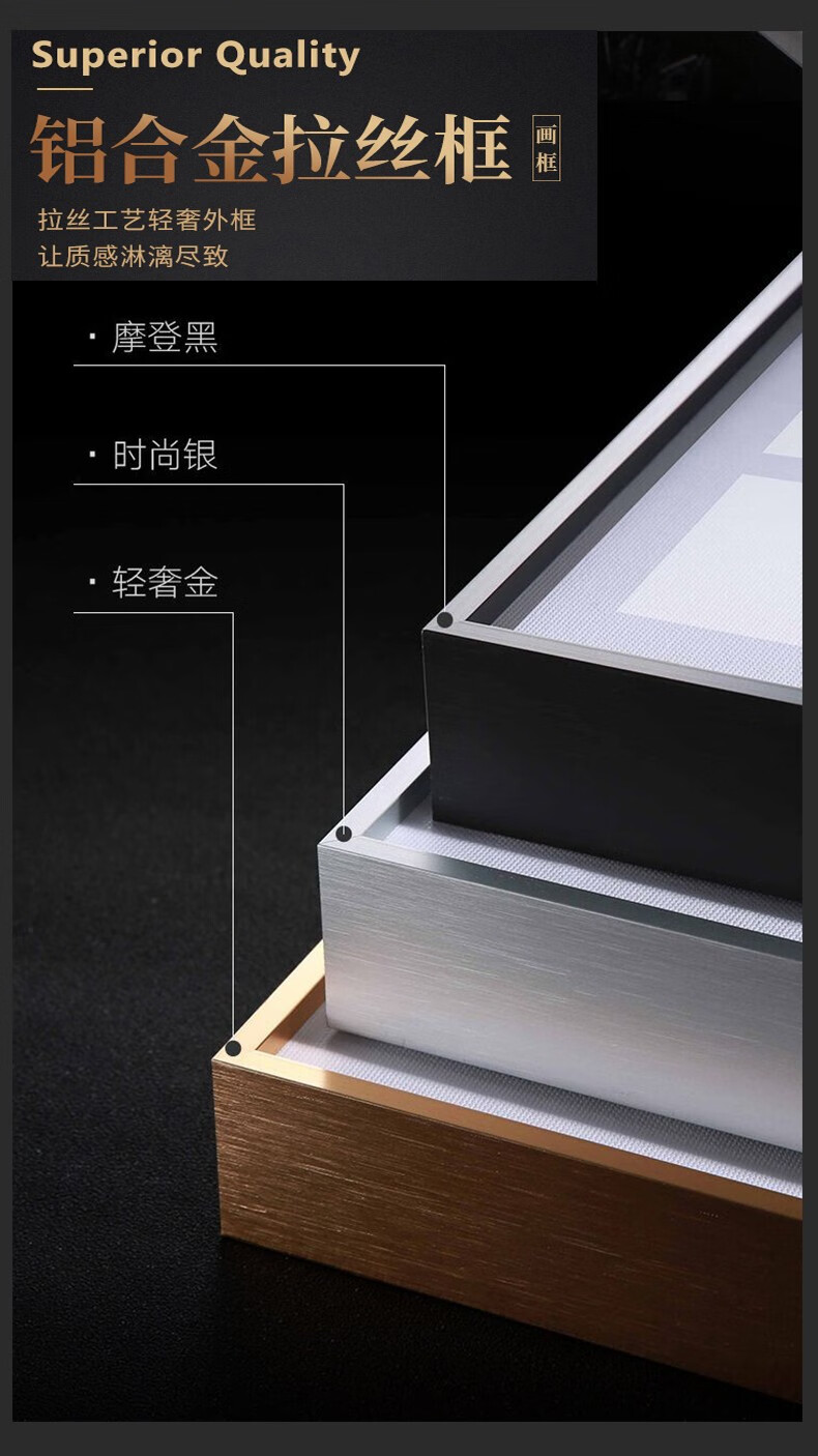 平面风格:简约适用场景:客厅,餐厅,职场画框材质:铝合金适用人群:朋友