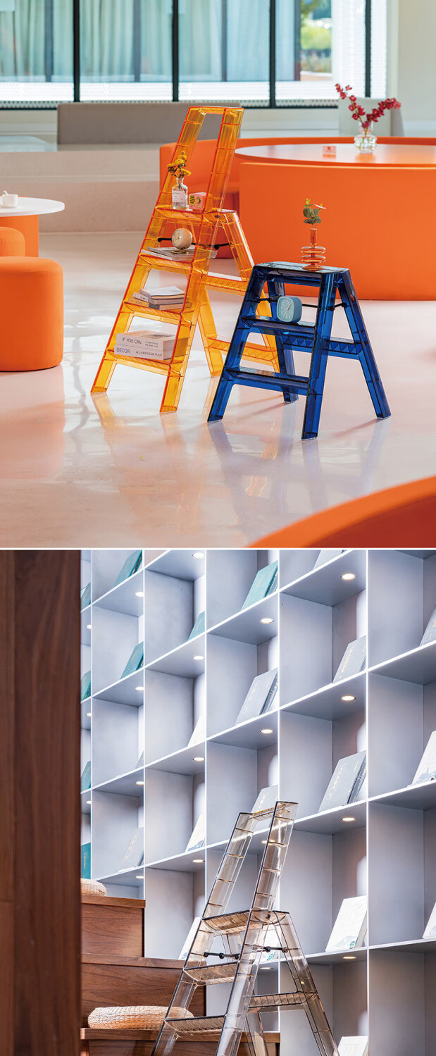 多功能家用透明折叠梯北欧亚克力创意五步梯室内加厚防滑便携梯子