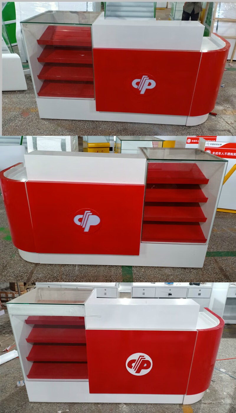 中国福利彩票柜台福彩店销售收银吧台刮刮乐玻璃即开展示柜20060100cm