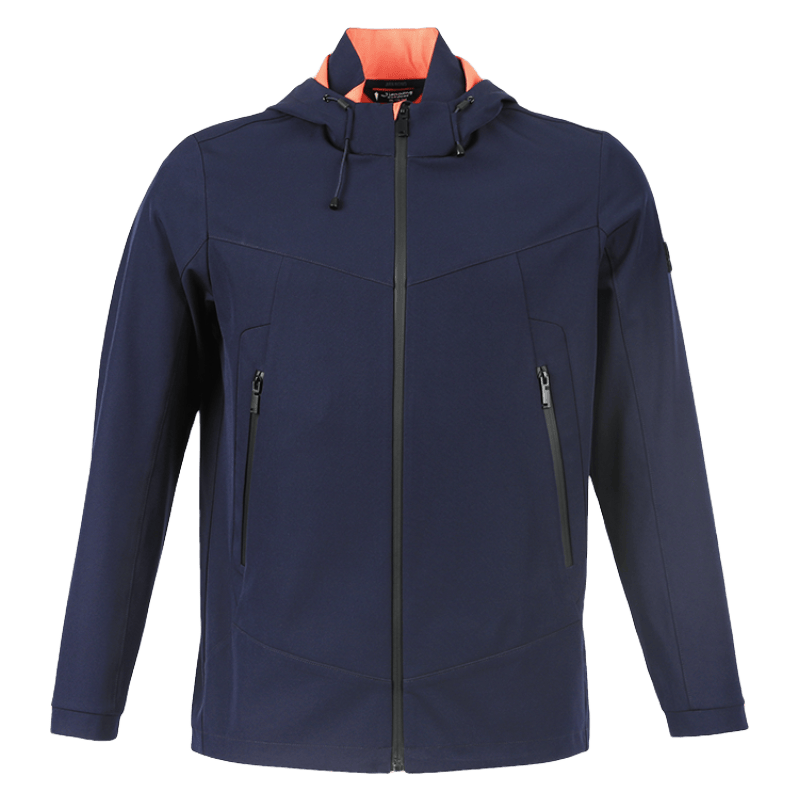 建侬秋冬男女保暖防风软壳风衣外套可拆卸防风帽团购定制f653940灰绿