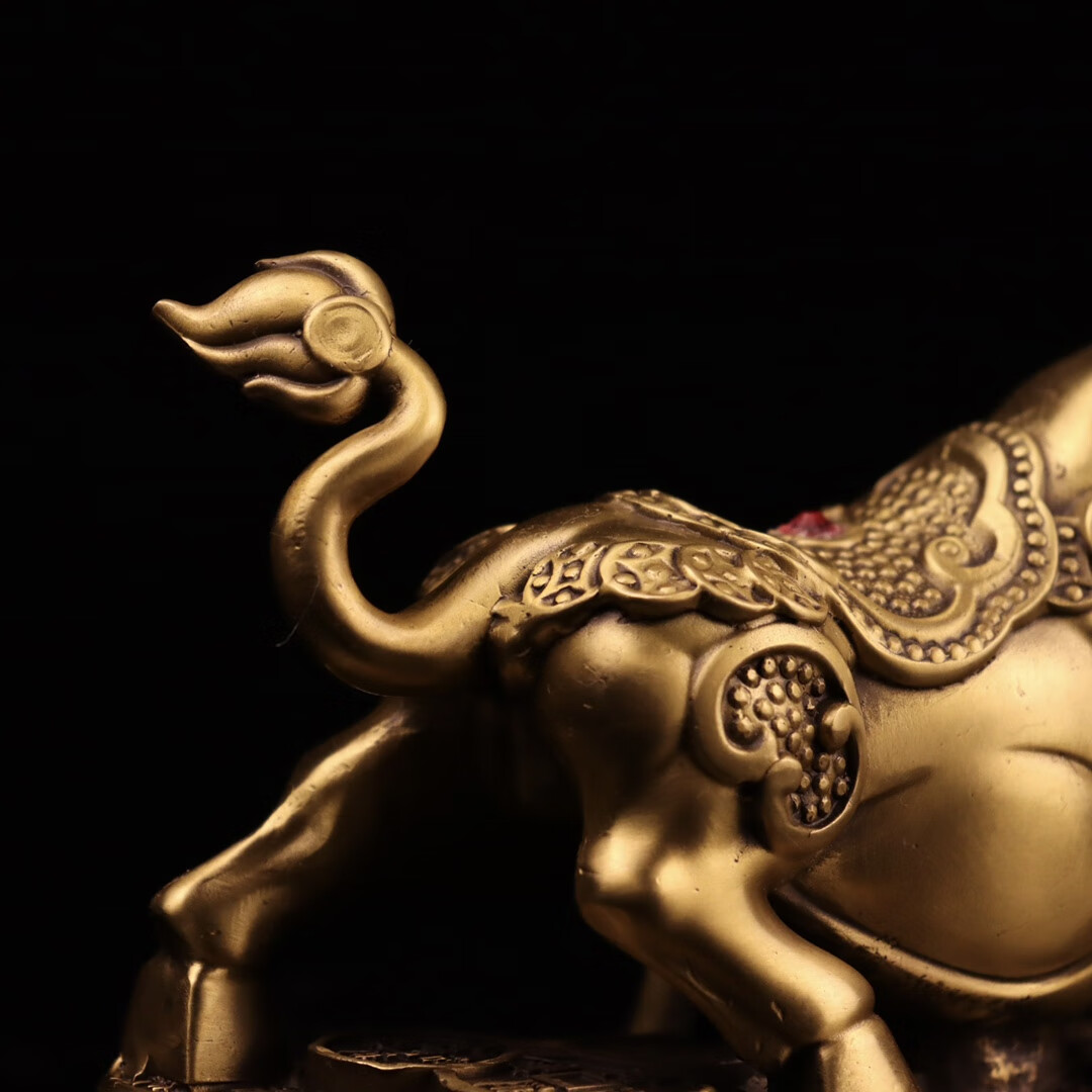 鼎盛福纯铜财福牛飞天牛摆件气势如虹牛气冲天发财纳福客厅办公室饰 d