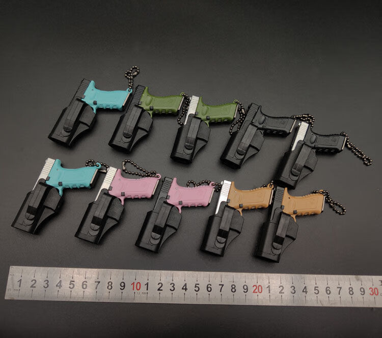 格洛克17迷你微缩小13模型枪仿真玩具手抢钥匙扣不可发射和抛壳预售银