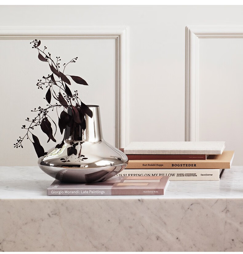 georgjensen乔治杰生北欧家居简约花瓶客厅餐桌摆件插花陶瓷ins蓝色瓷