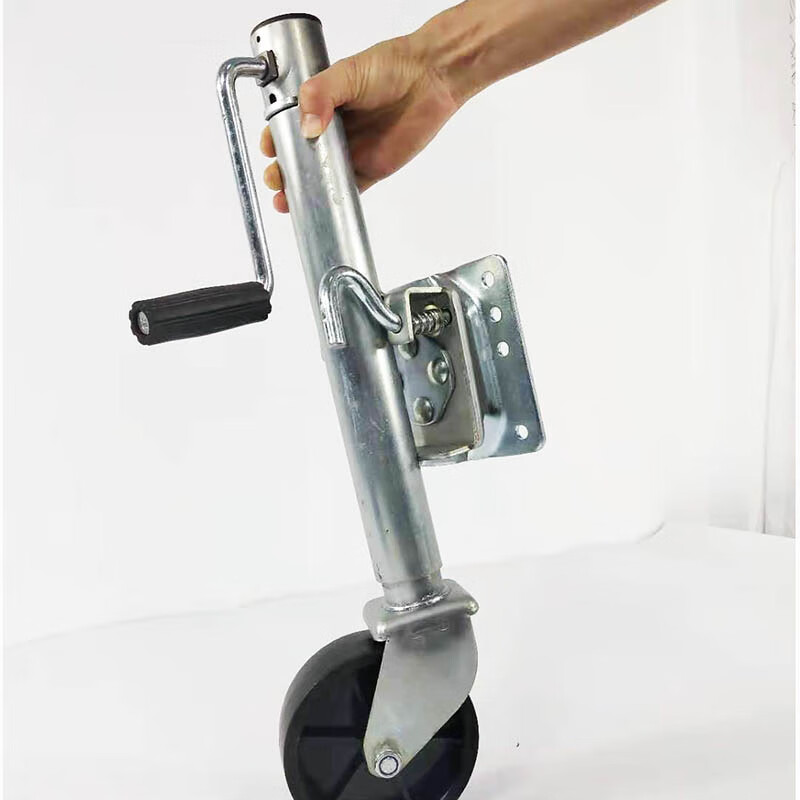 房车支腿支架配件手摇拖车千斤顶支腿导向轮骑士轮6寸独轮千斤顶定制