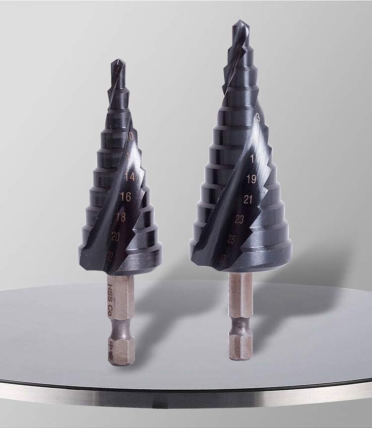 锥形阶梯钻头打孔器多功能不锈钢打洞开孔金属合金超硬钻313双r槽六角