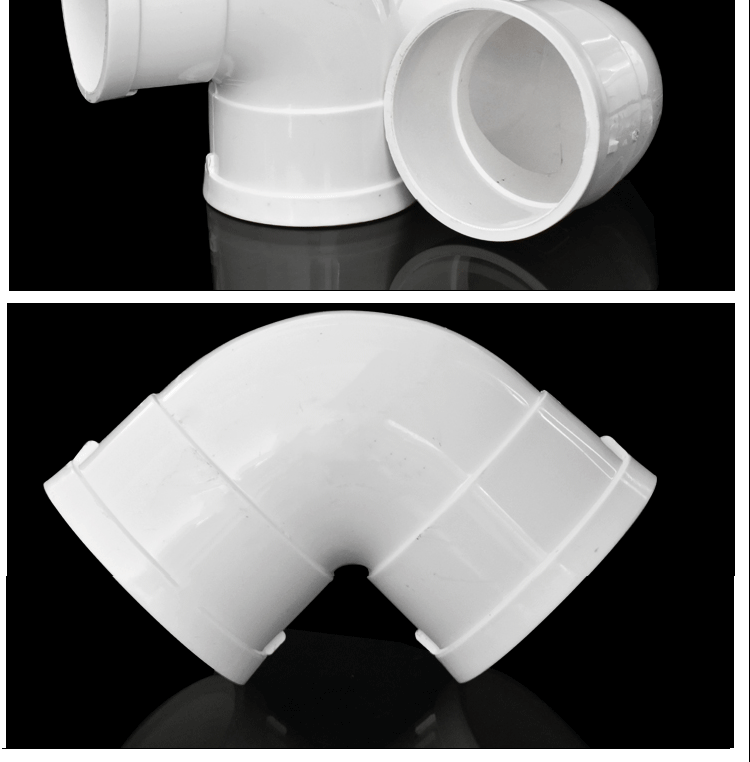 卷冉排水管弯头带检口直角弯下水管门弯配件接头弯头50排水弯头90度