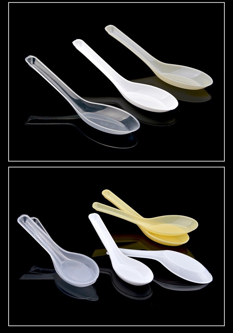 一次性勺子pp勺ps水晶勺独立装单只包装塑料勺散装汤勺打包外卖勺快餐