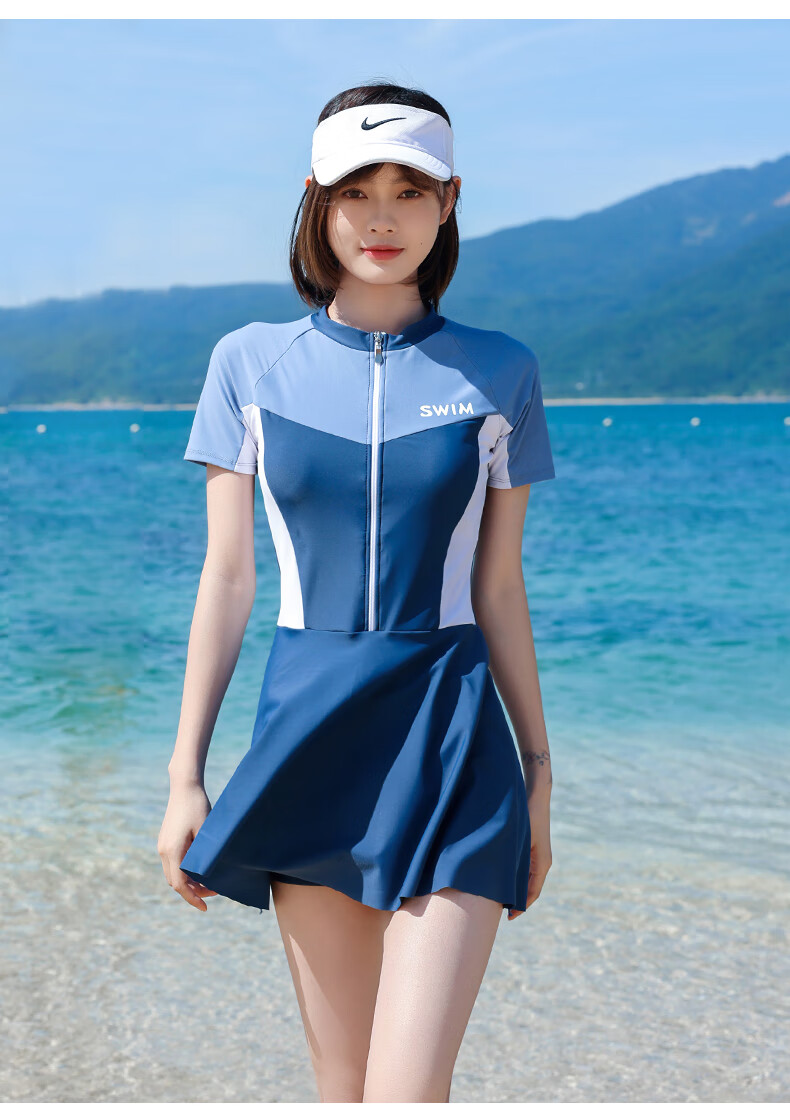 羽克泳衣女夏连体显瘦遮肚2022年新款游泳衣游泳馆专用保守运动泳装