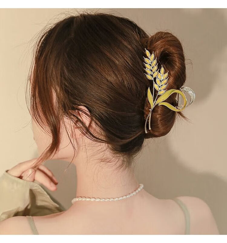 Dijing Hair Clip, High-End Hair Accessory for Women, 2026 New Style Wheat Ear Shark Clip, Back of Head Clip, Birthday Gift for Girlfriend 11