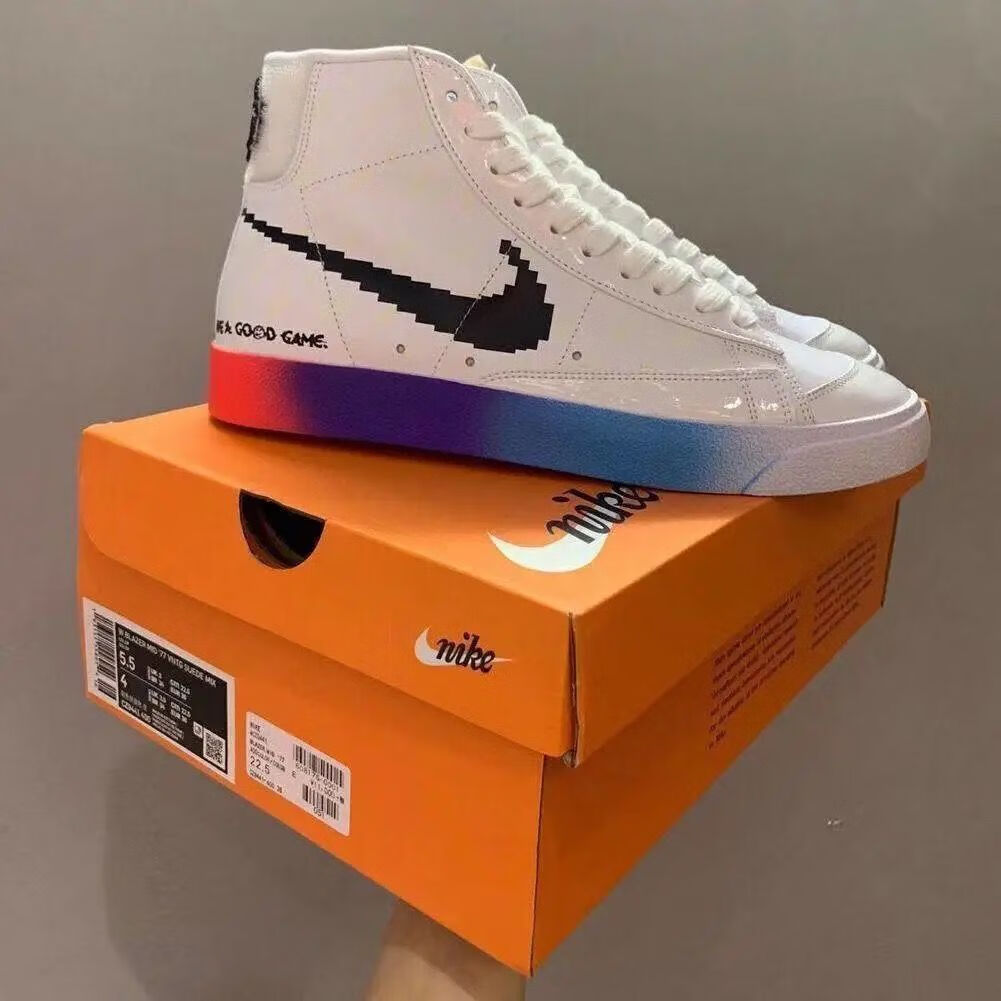 【品牌特价】aj2022新款开拓者电玩像素男鞋blazer mid77高帮潮流女鞋