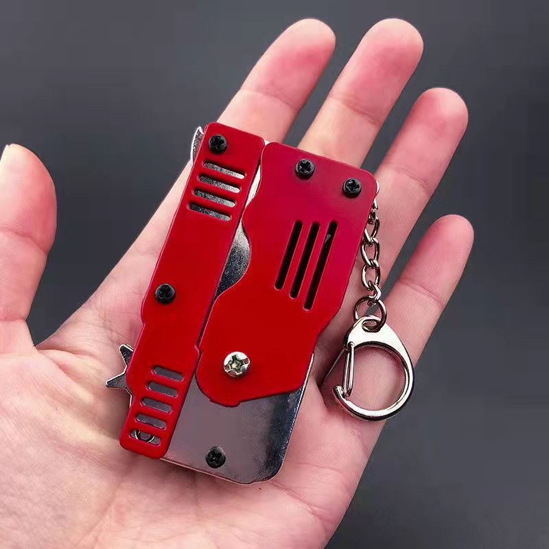 金属迷你折叠皮筋枪儿童成人礼物六连发皮筋软弹枪彩色玩具5种颜色