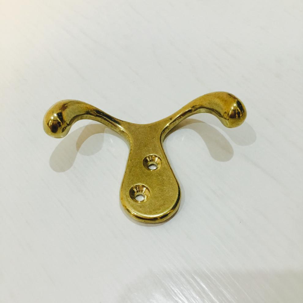 纯铜黄铜挂钩单钩单勾蚊帐钩衣钩欧式家具挂钩浴室客厅衣帽挂勾铜亮光