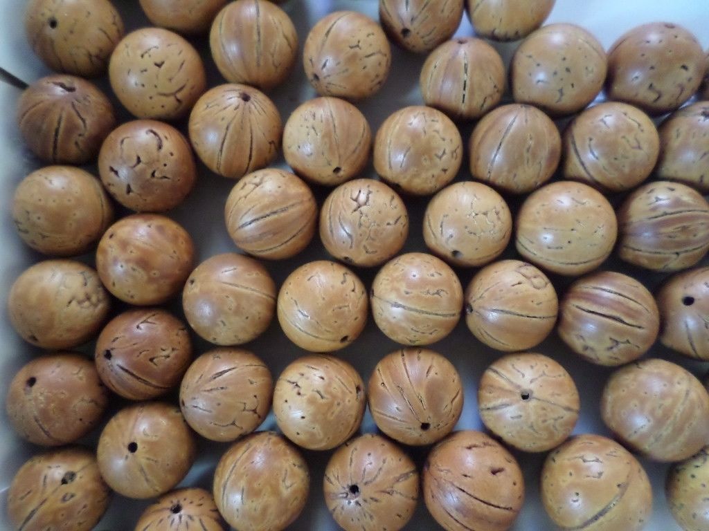 桃核光珠手串 野生脑纹桃核密纹手工打磨正圆 10mm20