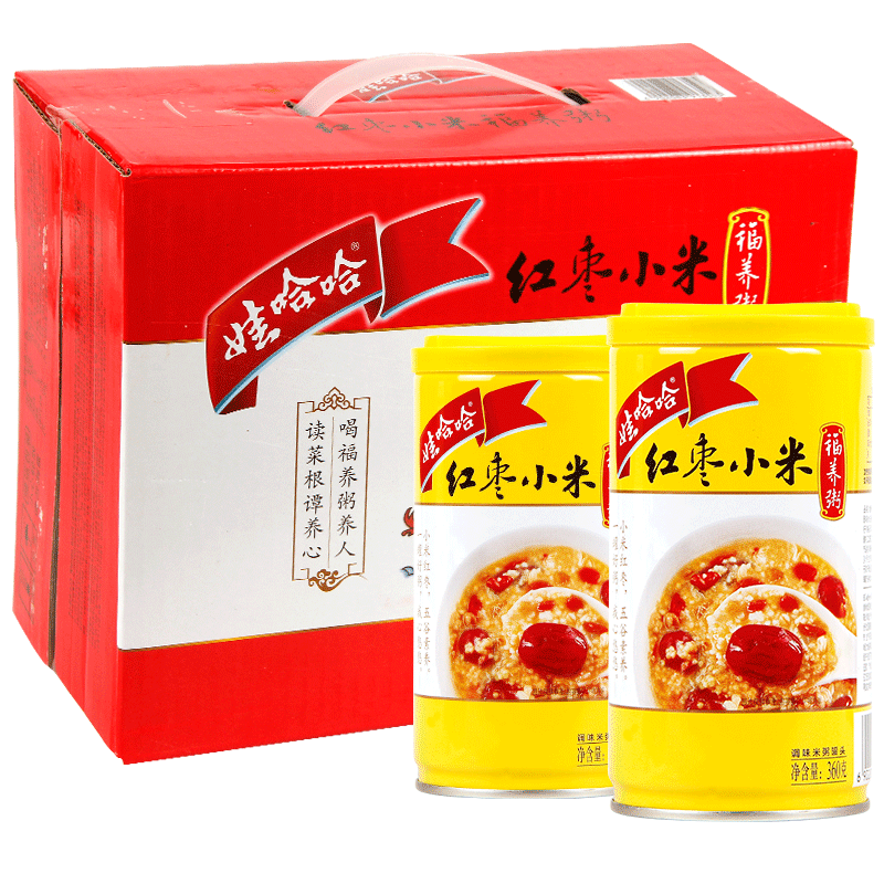 娃哈哈八宝粥桂圆莲子罐装木糖醇速食餐哇哈哈早餐粥整箱装木糖醇八宝