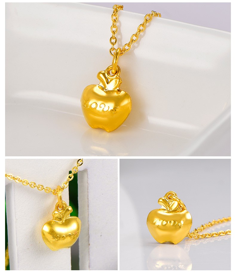 宫之瑄黄金苹果吊坠足金9999金苹果挂坠项链love送圣诞节平重量095g