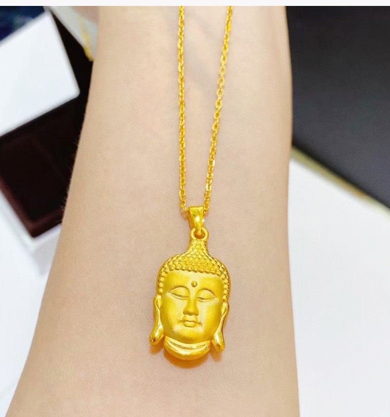 顺丰速运易升黄金佛头吊坠男女款999足金如来佛祖本命年挂坠男3d硬金