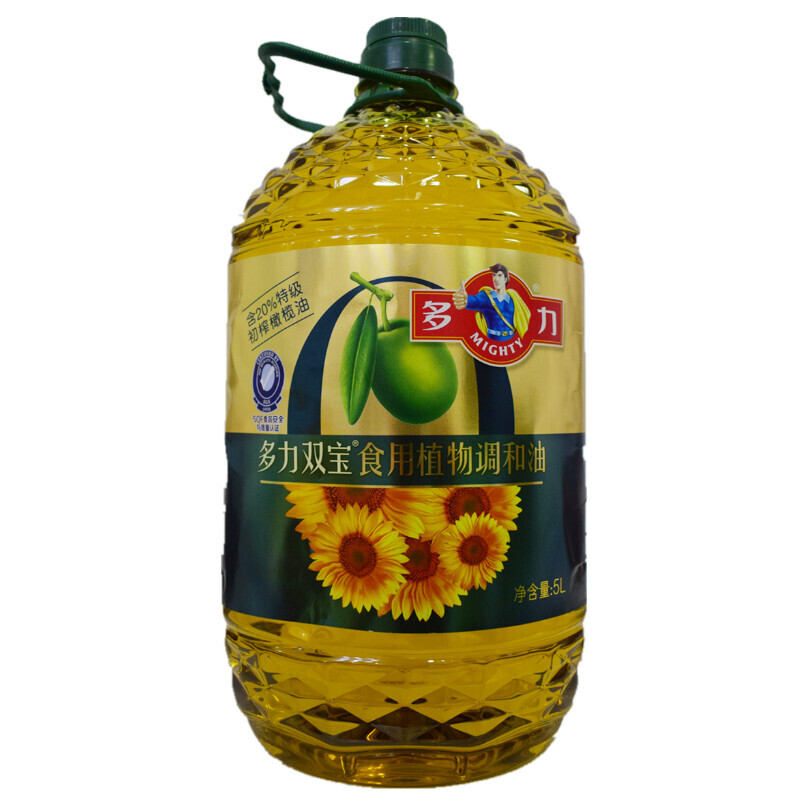 多力橄榄葵花油 5l双宝食用植物调和油含20%初榨橄榄油葵花植物油