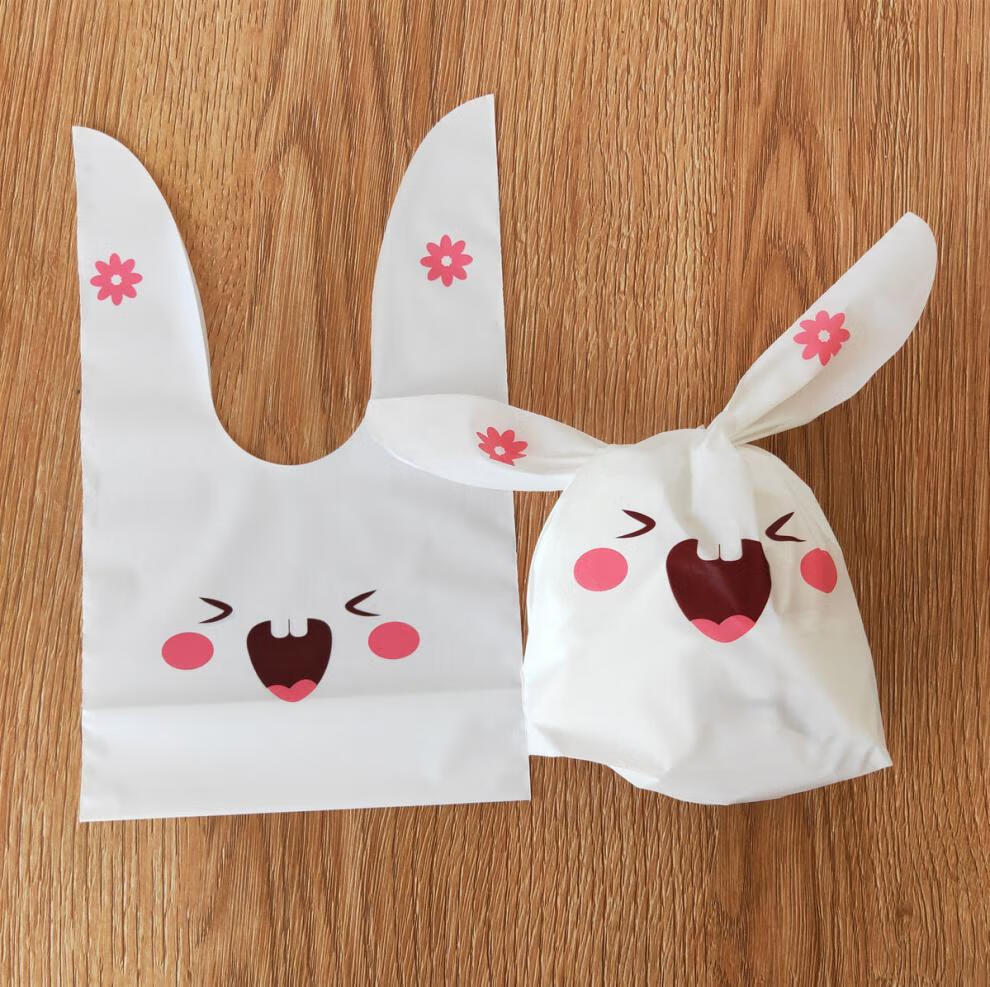 卡通新儿童节圣诞节糖果包装袋小礼物小月饼塑料袋兔子耳朵袋子 笑脸t