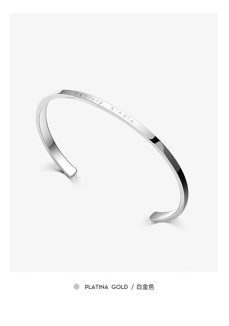 小ck手镯女情侣手环男ins小众设计感异地恋一对素圈镯子玫瑰金色手镯