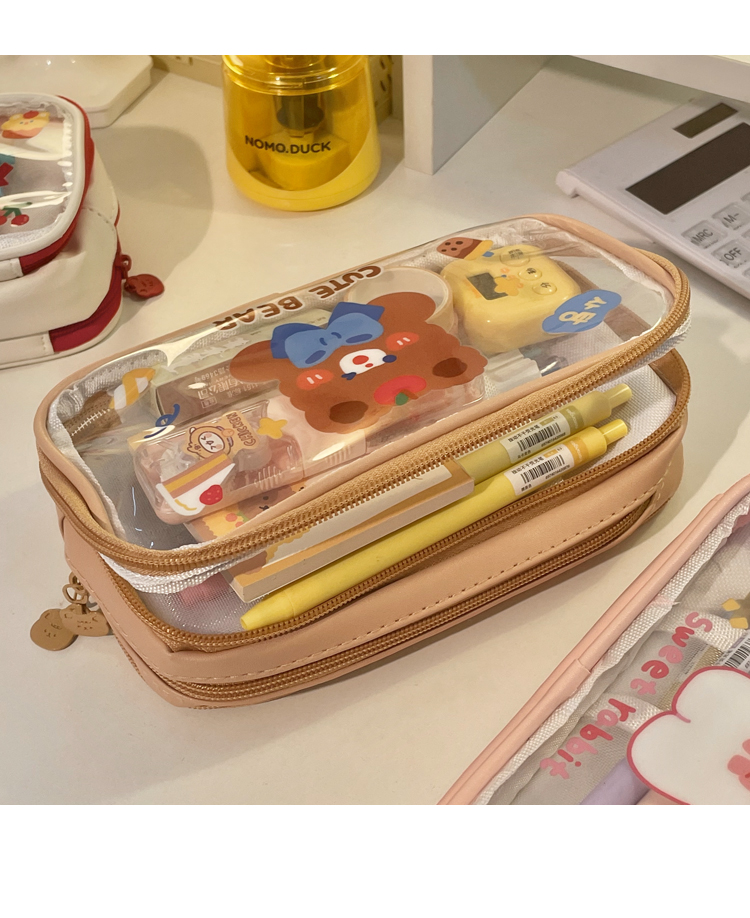 whj 可爱少女心笔袋女孩ins日系大容量文具袋初中小学生高颜值铅笔盒