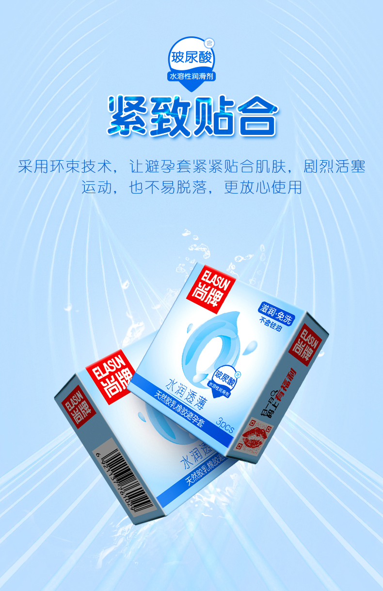 尚牌超薄避孕套玻尿酸水润倍滑安全套夫妻房事免洗水溶剂套套成人情趣