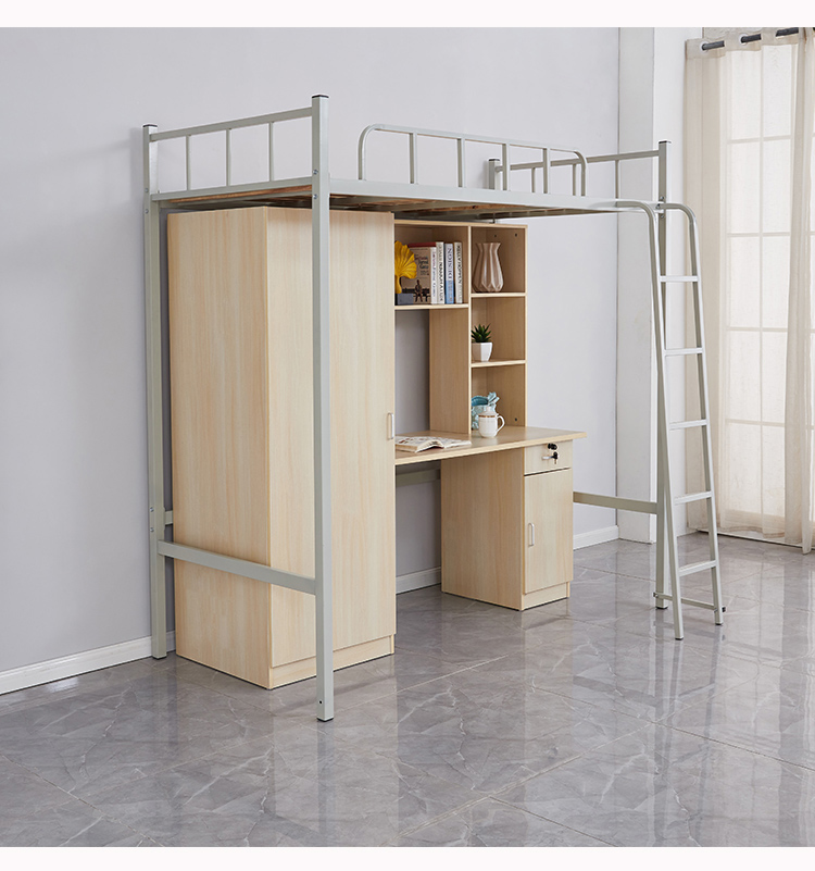宿舍上床下桌组合床公寓单人高架床成年上铺下桌大学生员工宿舍床 90