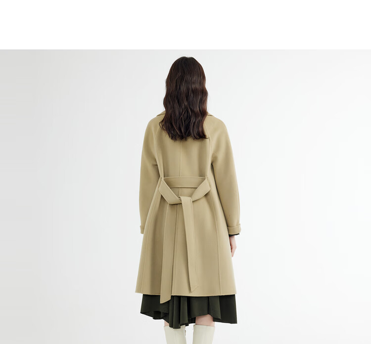 vgrass维格娜丝2022冬季新款轻奢羊毛大衣毛呢外套vsd2n40760 绿色系