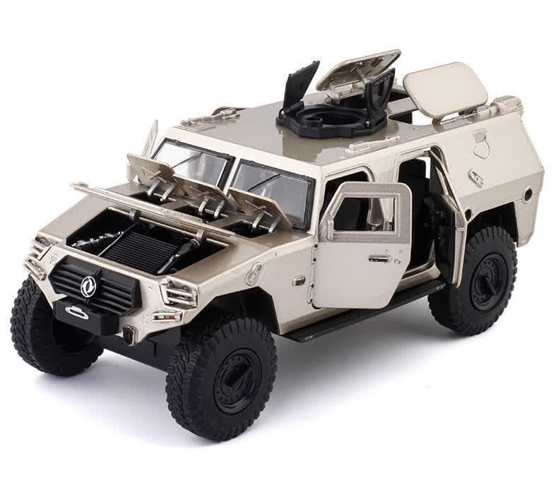 1:24金属仿真武警特种车模型合金军事玩具车摆件送孩子 1:20大轮敞篷