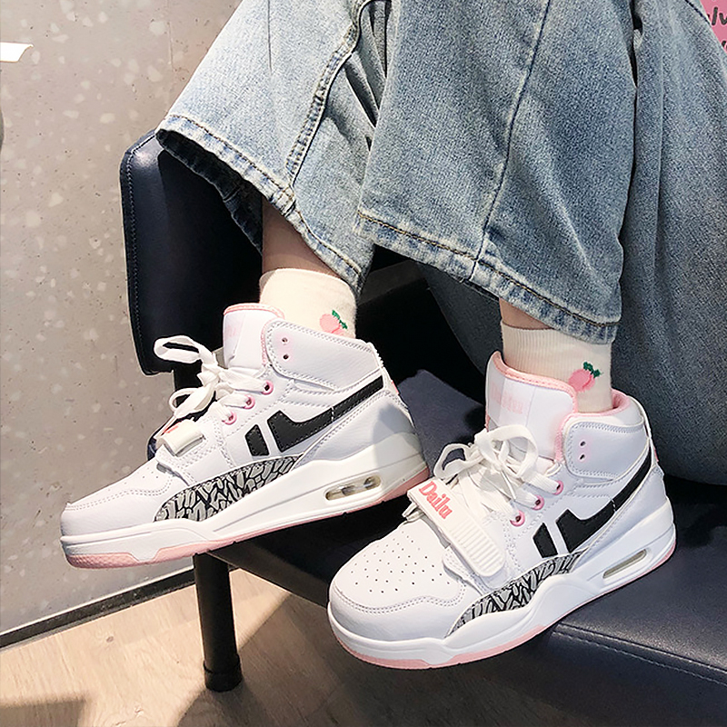 联名款af1空军一号樱花粉aj女鞋高帮运动鞋女2021新款ins潮少女心百搭
