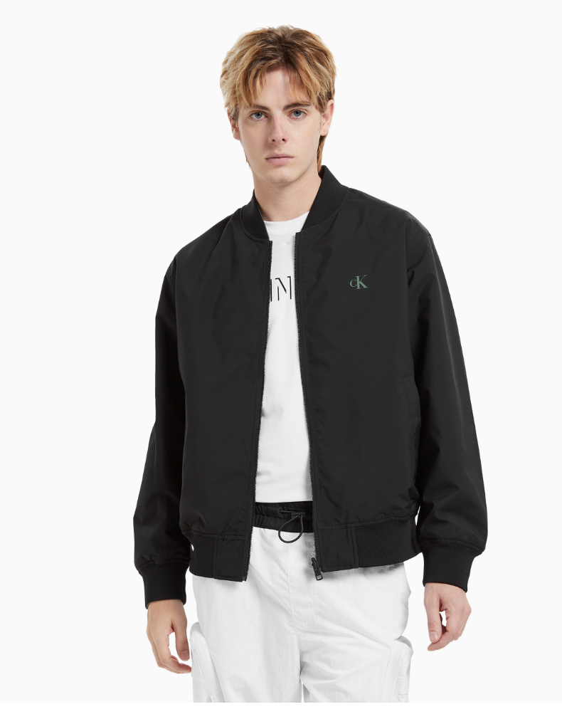 ck jeans秋冬新款男士外套拉链棒球领背后印花图案单夹克j319236 beh