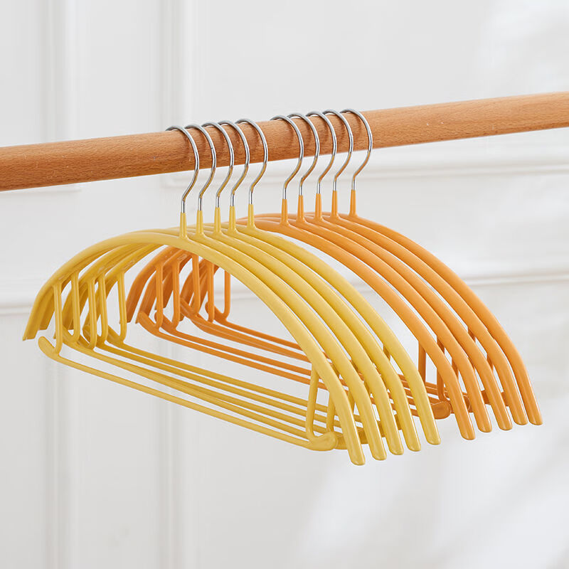 环保衣服架衣撑成人衣架塑料衣挂衣服挂学生803半圆浸胶衣架灰10个装