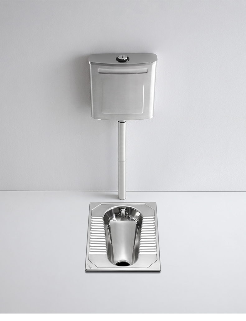 前冲水不锈钢蹲便器蹲坑式大便池酒吧公共场所厕所蹲厕便器 (单蹲便器