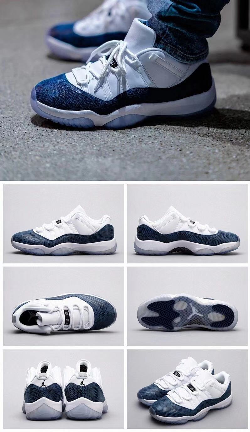 【官方自营旗舰】aj11康扣黑白乔11兔八哥高帮大魔王男篮球鞋aj11蓝蛇