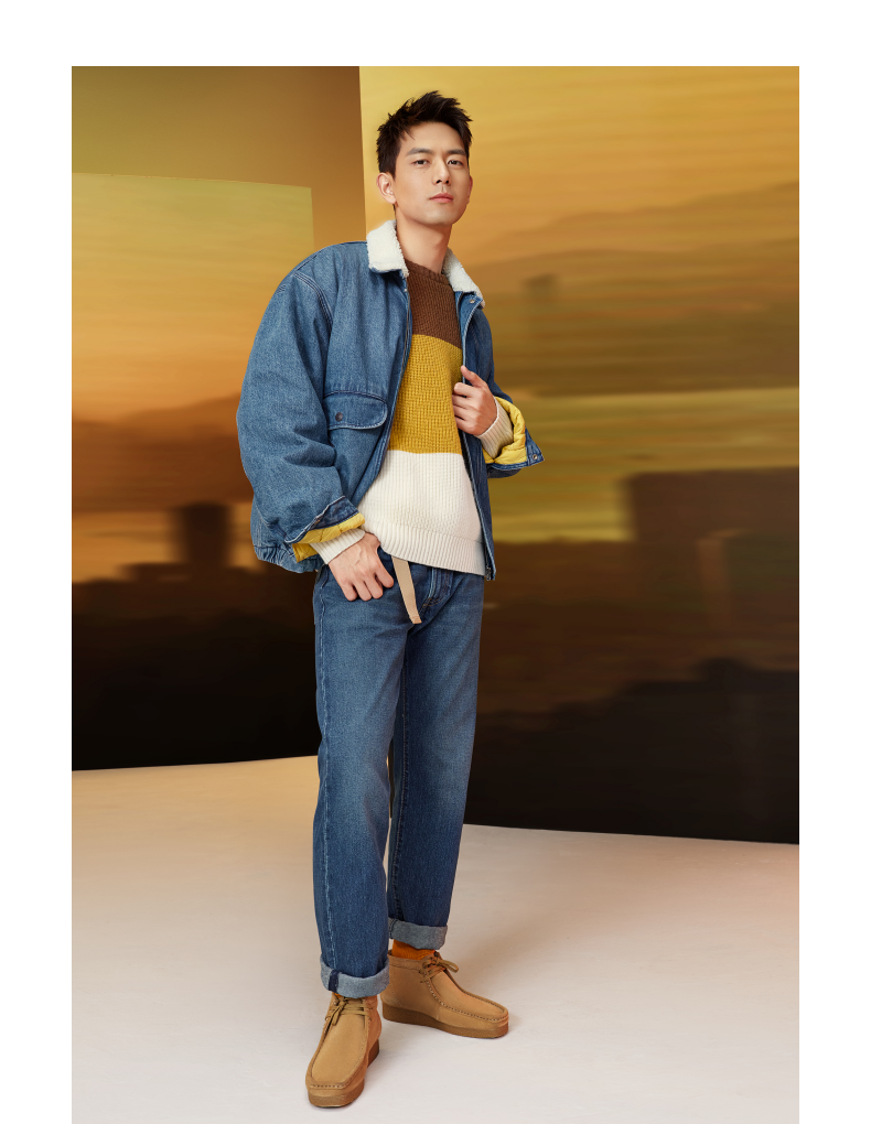 【李现同款】levis 李维斯男士李维斯仿羊羔绒牛仔外套 a0729-0000