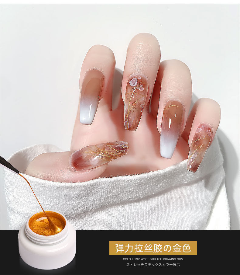 美甲拉丝胶弹力彩绘胶拉线胶diy创拉线画花线条灌装胶指甲光疗胶01