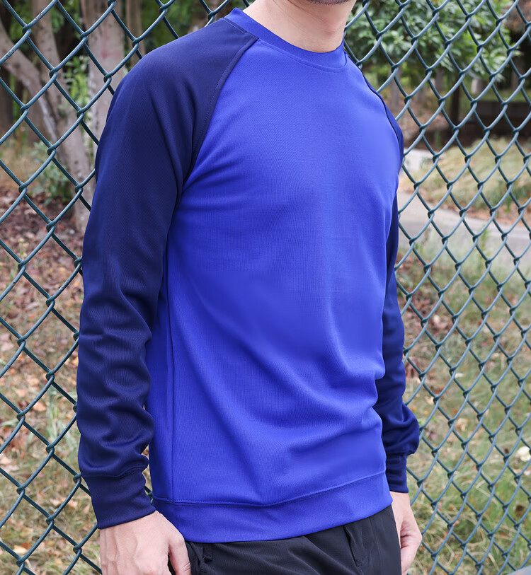 莱德克伊 19消防员长袖加绒圆领衫体能作训服春秋冬季衫火焰蓝训练服