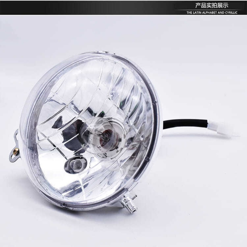 小龟王踏板车摩托车电动车透明大灯欧版小龟王大灯总成前照灯配件白色